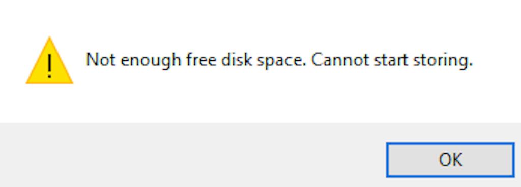 Not enough free space