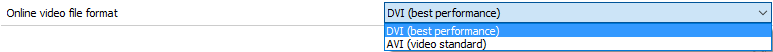 Video format options Video format options
