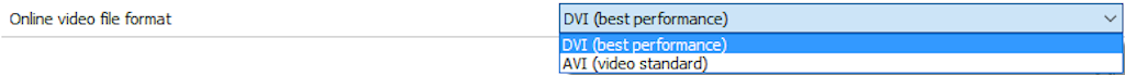 Video format options