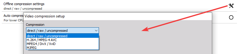 Offline video compression options Offline video compression options