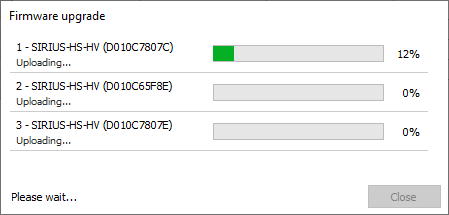 Firmware upgrade progress Firmware upgrade progress