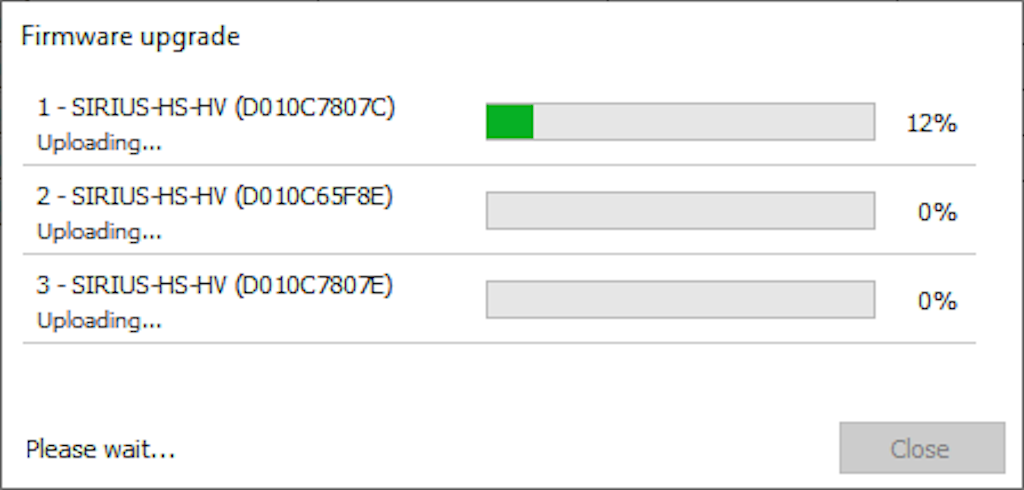 Firmware upgrade progress
