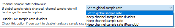 Channel sample rate behavior Channel sample rate behavior