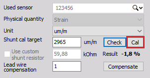 Enable calibration by shunt Enable calibration by shunt
