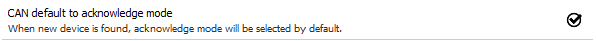 CAN acknowledge mode CAN acknowledge mode