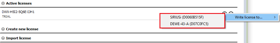 You can write licenses on measurement devices You can write licenses on measurement devices