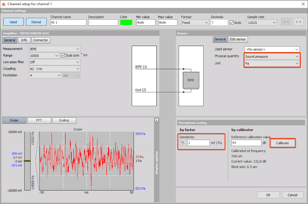 Microphone channel settings Microphone channel settings