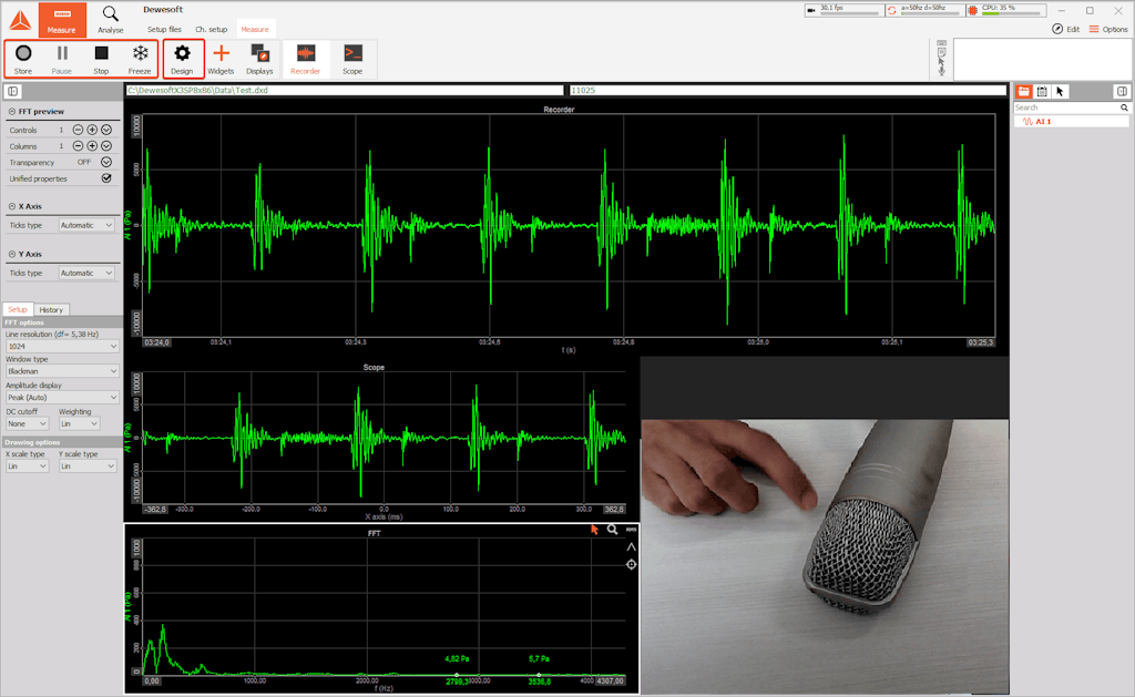 Example of a well-designed measurement screen