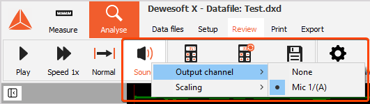 Selecting the output channel Selecting the output channel