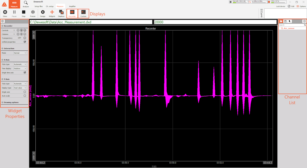 Display preview in measurement mode Display preview in measurement mode