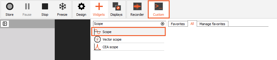 Add a Scope widget Add a Scope widget