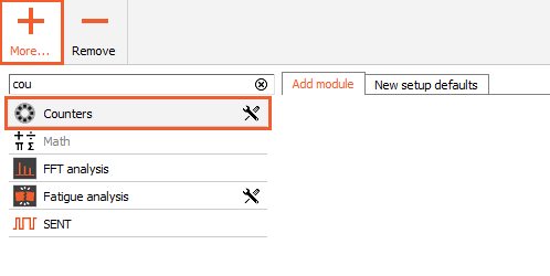 Add Counters to the Dewesoft X software Add Counters to the Dewesoft X software