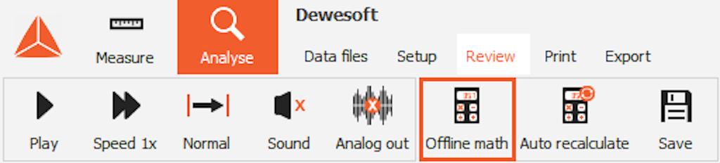 Open offline math in analyse mode