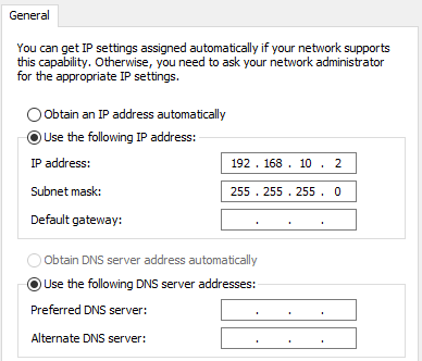 Type in IP address Type in IP address