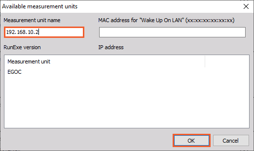 You can also type in the other system's IP address in the 'Measurement unit name' and connect to it You can also type in the other system's IP address in the 'Measurement unit name' and connect to it