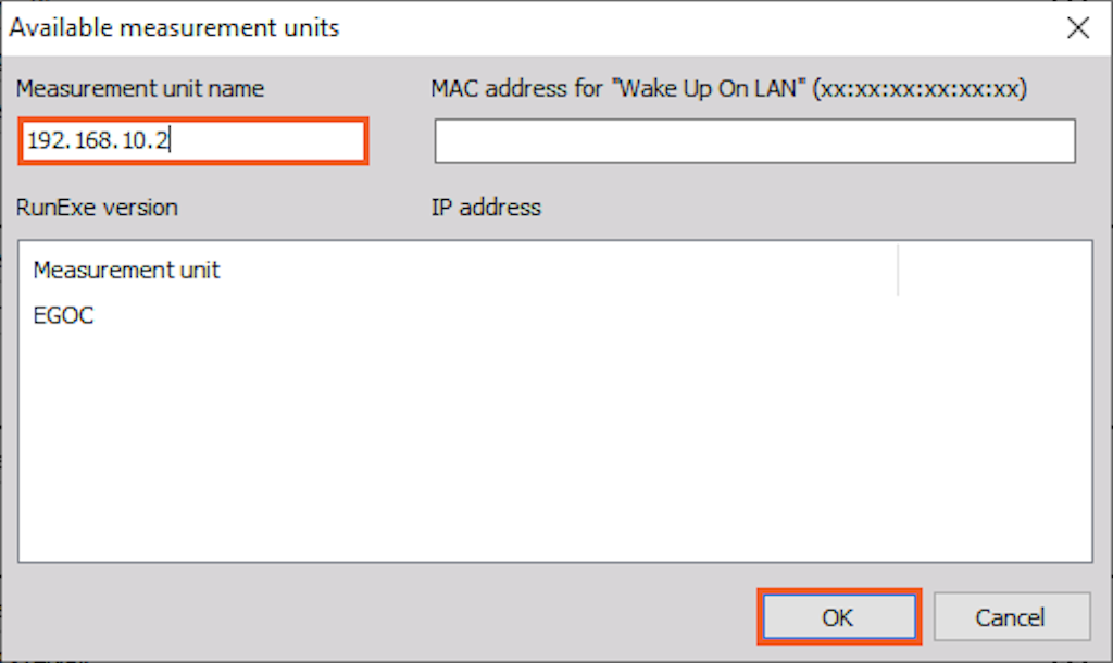 You can also type in the other system's IP address in the 'Measurement unit name' and connect to it