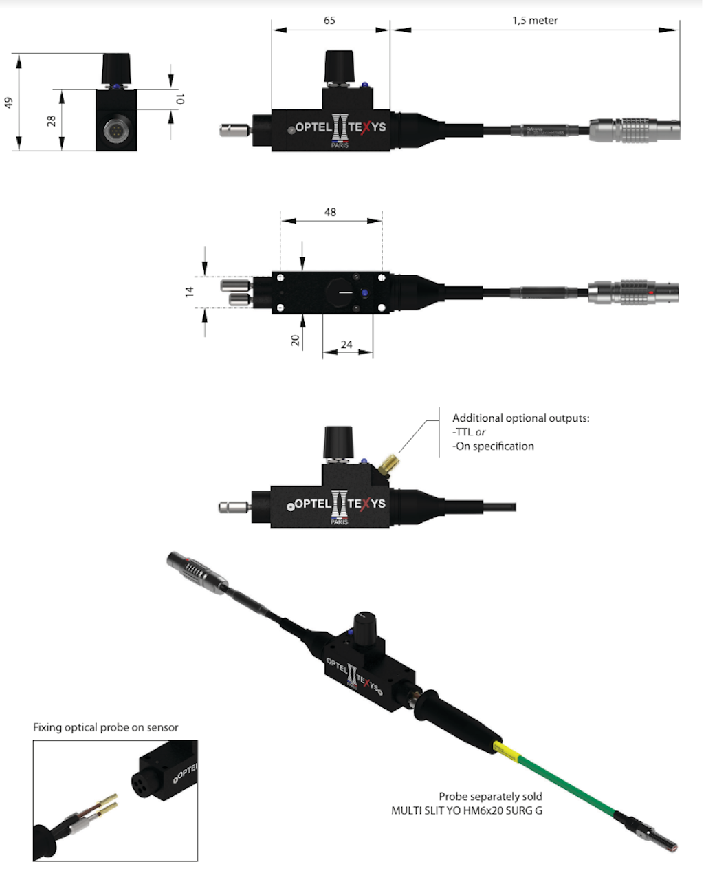 Physical diagram of the sensor