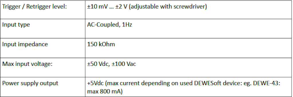 DS-TACHO 1 specifications