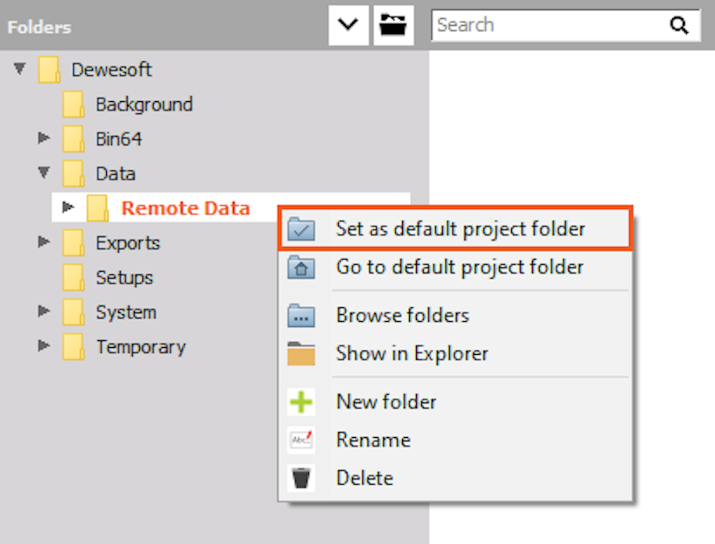 Set default project