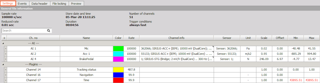 Settings tab