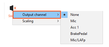 Click on sound and select the Sound Output channel Click on sound and select the Sound Output channel