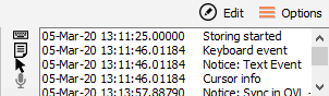 All of the events are saved in the message window All of the events are saved in the message window