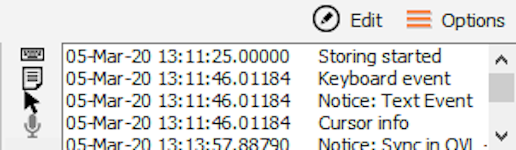 All of the events are saved in the message window