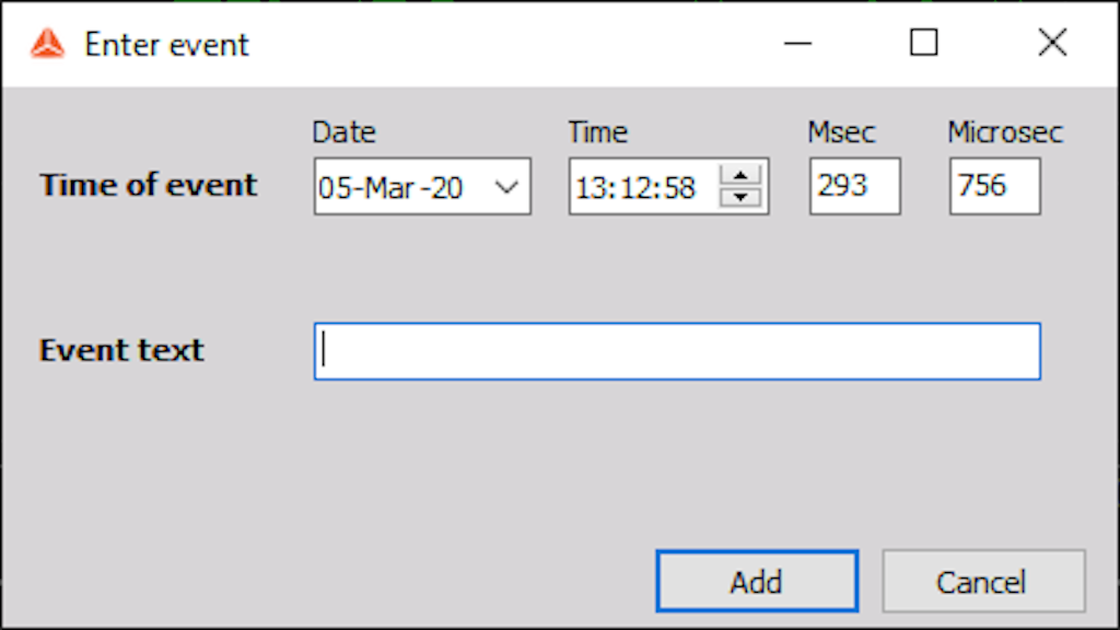 Enter event text