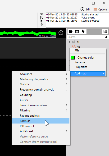 Add a simple math channel in channel selector Add a simple math channel in channel selector