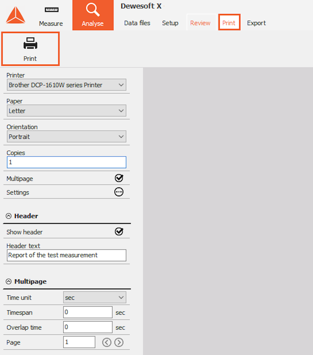 Print settings