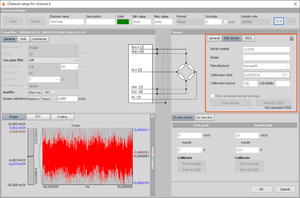 Read in sensor and informations in Edit sensor section Read in sensor and informations in Edit sensor section
