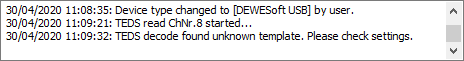 Actions made in TEDS editor Actions made in TEDS editor