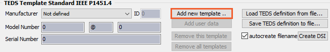 Add a new template for an empty TEDS sensor Add a new template for an empty TEDS sensor