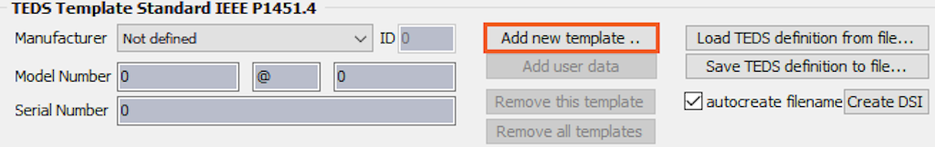 Add a new template for an empty TEDS sensor