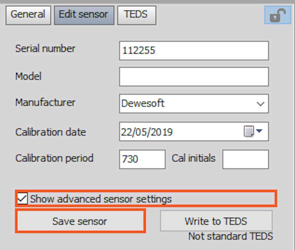 Enable Advanced sensor settings