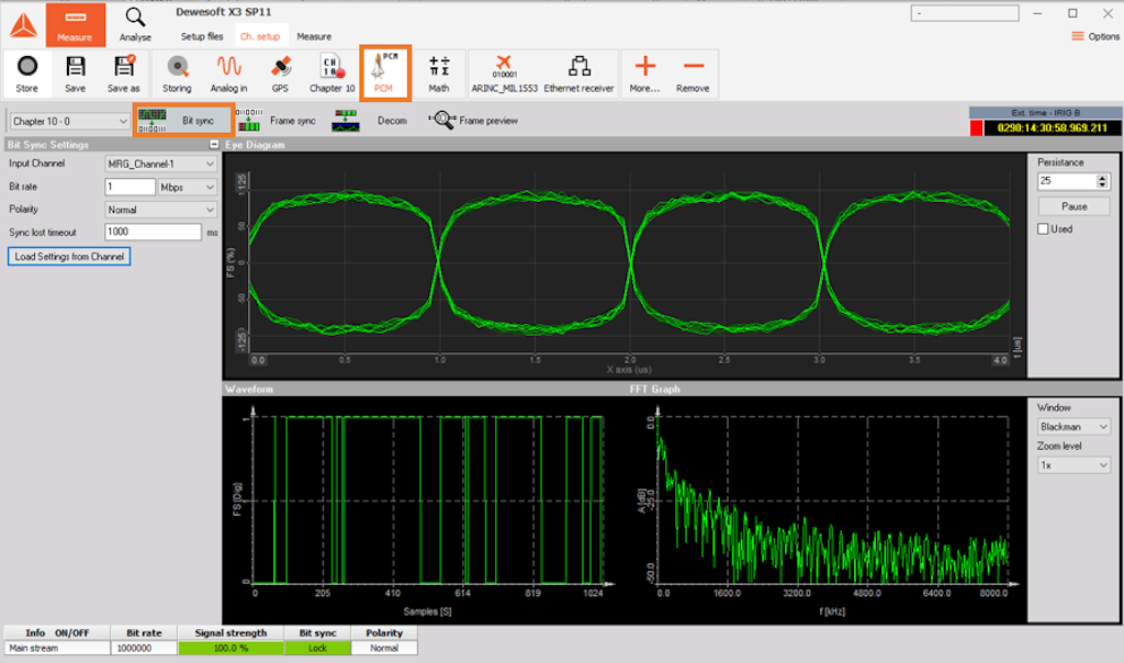 Click on PCM tab and press the Bit sync button