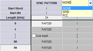 To configure the Sub-Frame Sync select either SubFrame ID counter (SFID), Frame Code Complement (FCC), or No minor frame sync (None) To configure the Sub-Frame Sync select either SubFrame ID counter (SFID), Frame Code Complement (FCC), or No minor frame sync (None)