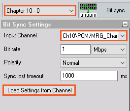 Load Settings from PCM Data channel Load Settings from PCM Data channel
