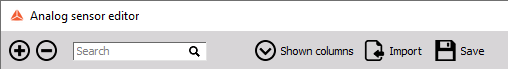 Options in Analog sensor editor Options in Analog sensor editor