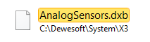 Path to AnalogSensor.dxb file Path to AnalogSensor.dxb file