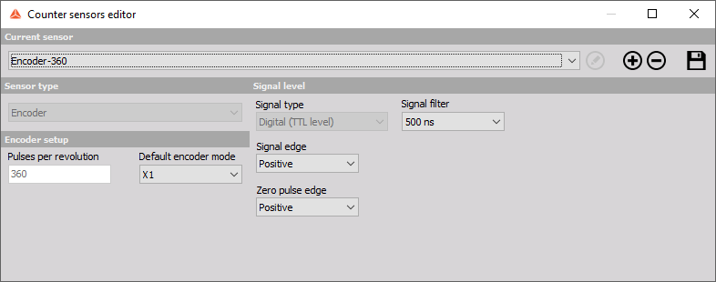 Counter sensors editor Counter sensors editor