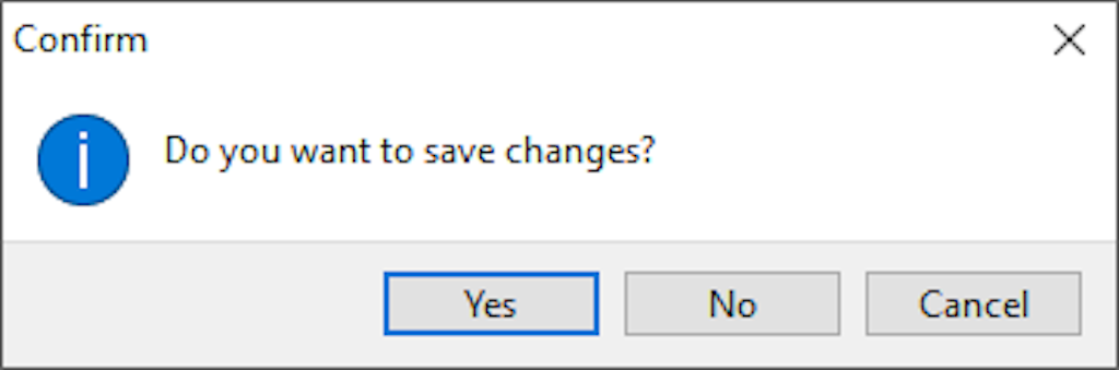 Saving database when leaving