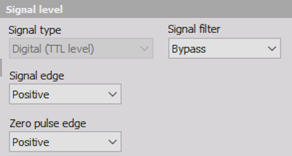 Signal level settings