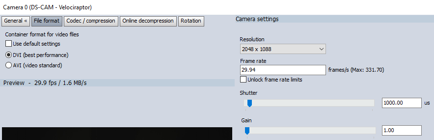 File types for storing should be set to DVI File types for storing should be set to DVI