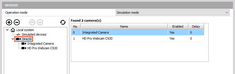 Recognized cameras Recognized cameras