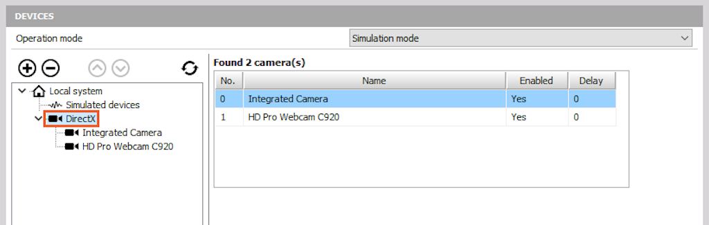 Recognized cameras