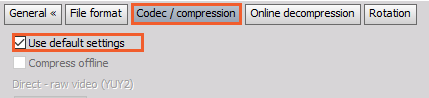 Use default compression settings Use default compression settings