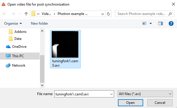 Open video file for post synchronization Open video file for post synchronization