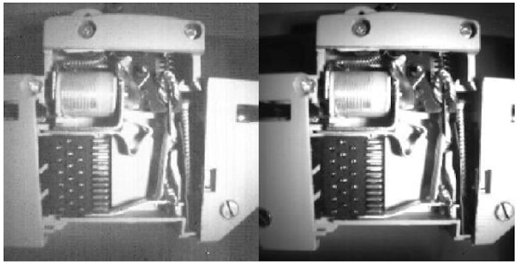 Right picture shows better visibility after calibration in comparison to the first one