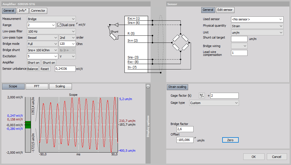 Channel setup for full-bridge measurement